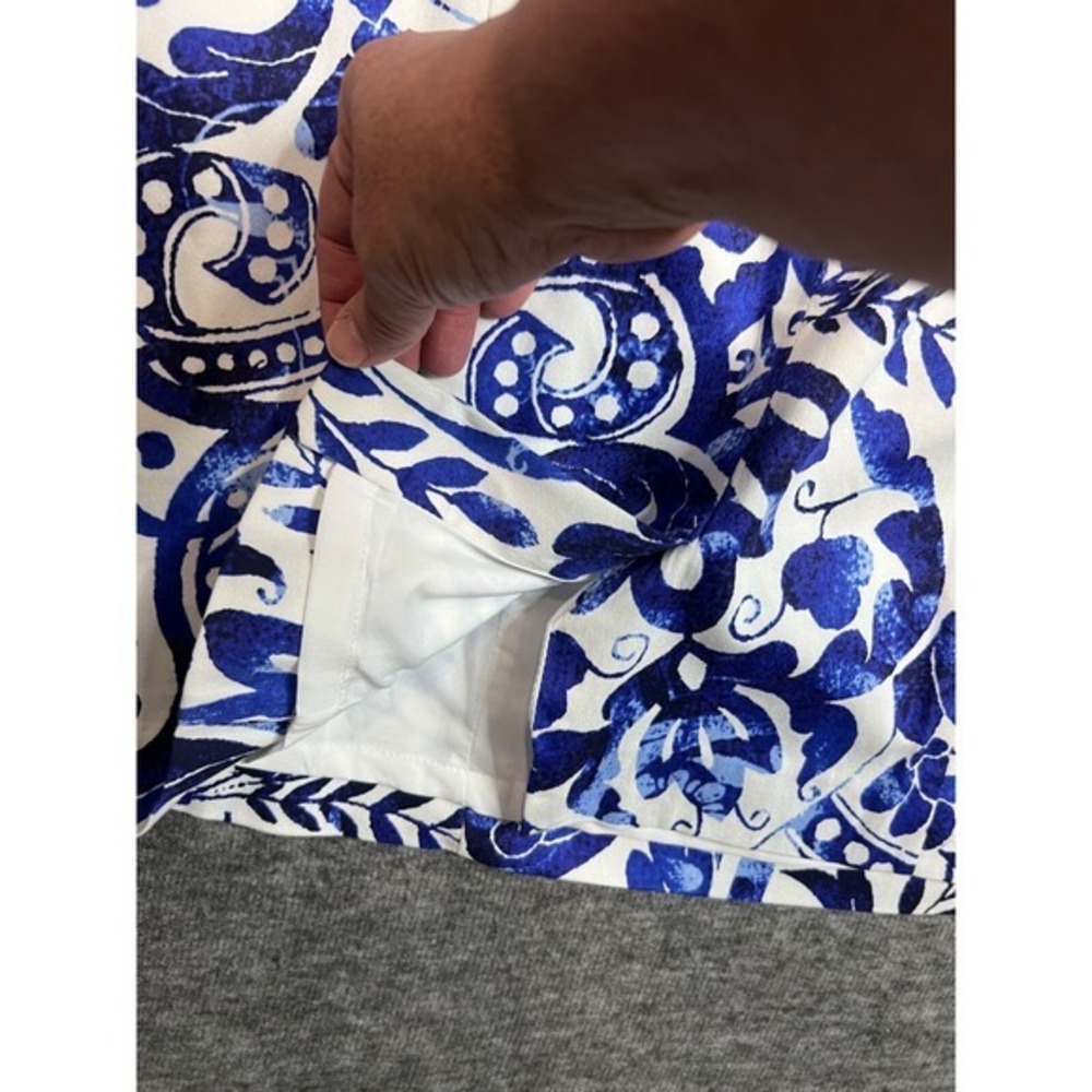 Lauren Ralph Lauren Blue White Paisley Floral Sheath Dress Sz 6 Stretch Cotton - Picture 4 of 12